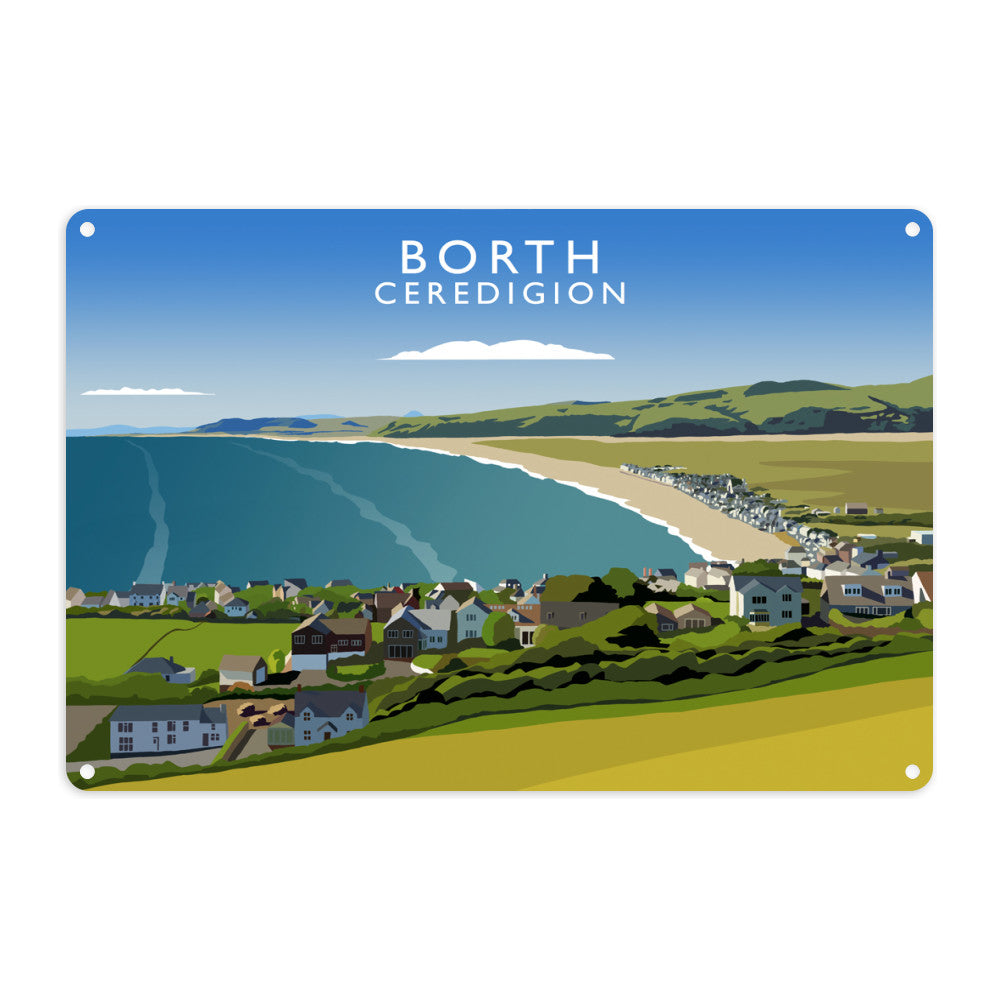 Borth, Ceredigion, Wales Metal Sign