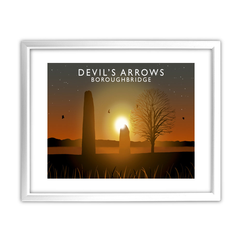 Devil's Arrows, Boroughbridge 11x14 Framed Print (White)