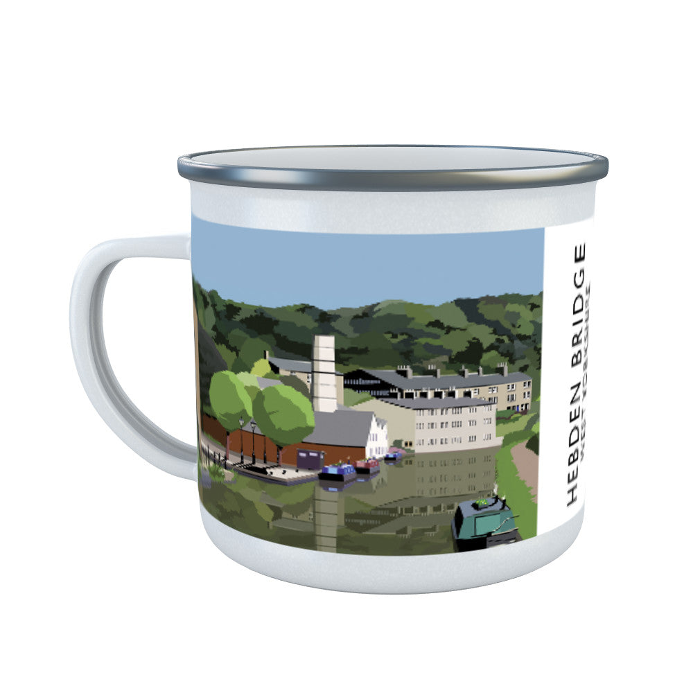 Hebden Bridge, West Yorkshire Enamel Mug