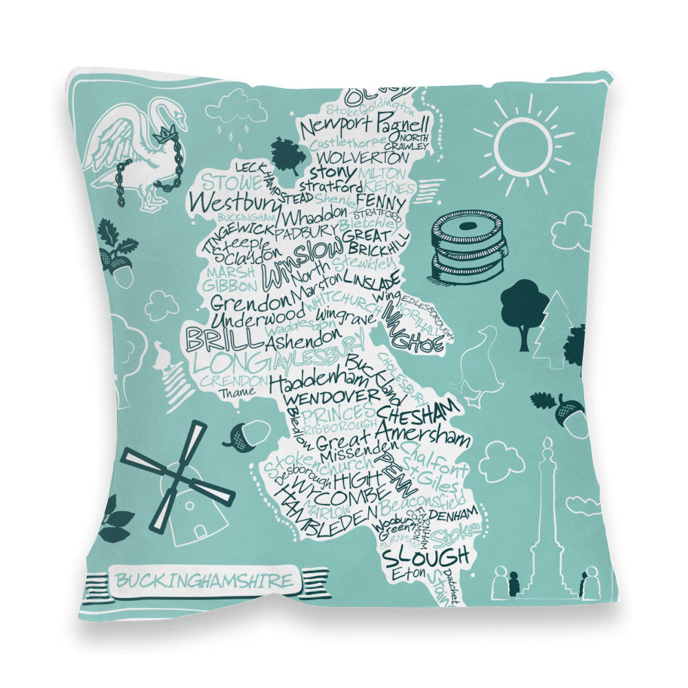 County Map of Buckinghamshire, Fibre Filled Cushion