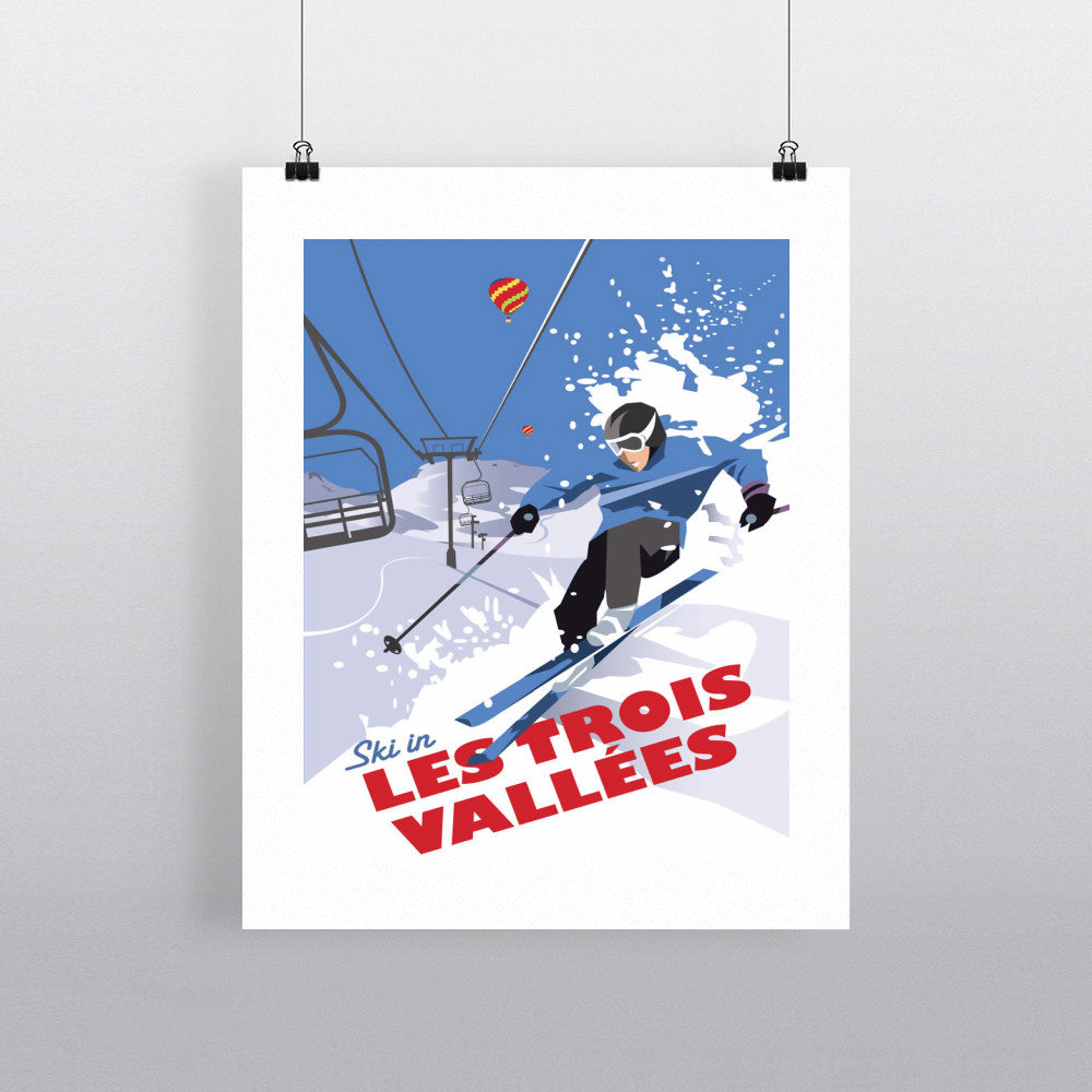 Ski in Les Trois Vallees - Art Print