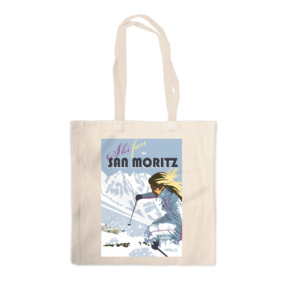 Ski Fun in San Moritz Canvas Tote Bag