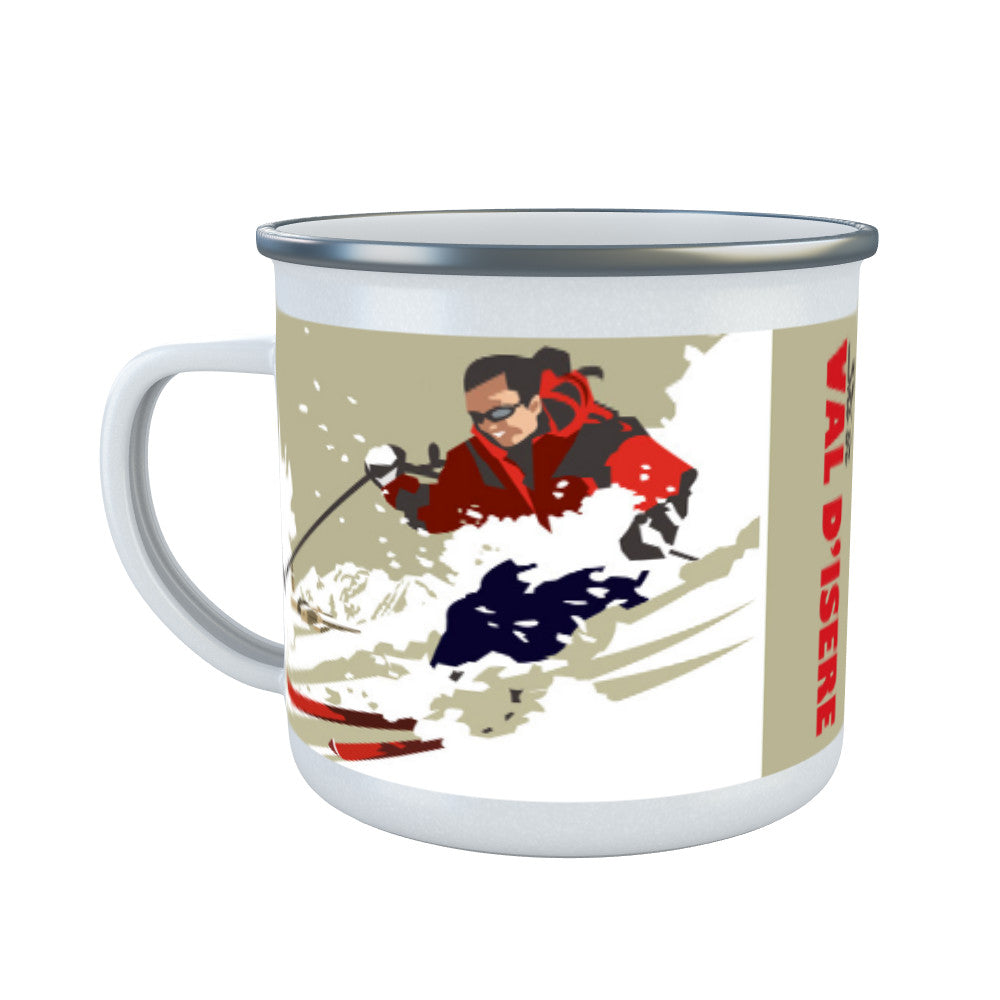 Ski in Val D'isere Enamel Mug