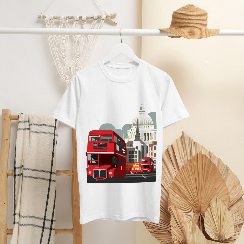 Red Double decker T-Shirt by Dave Thompson