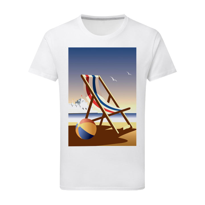 Beach Ball & Deck Chair T-Shirt by Dave Thompson