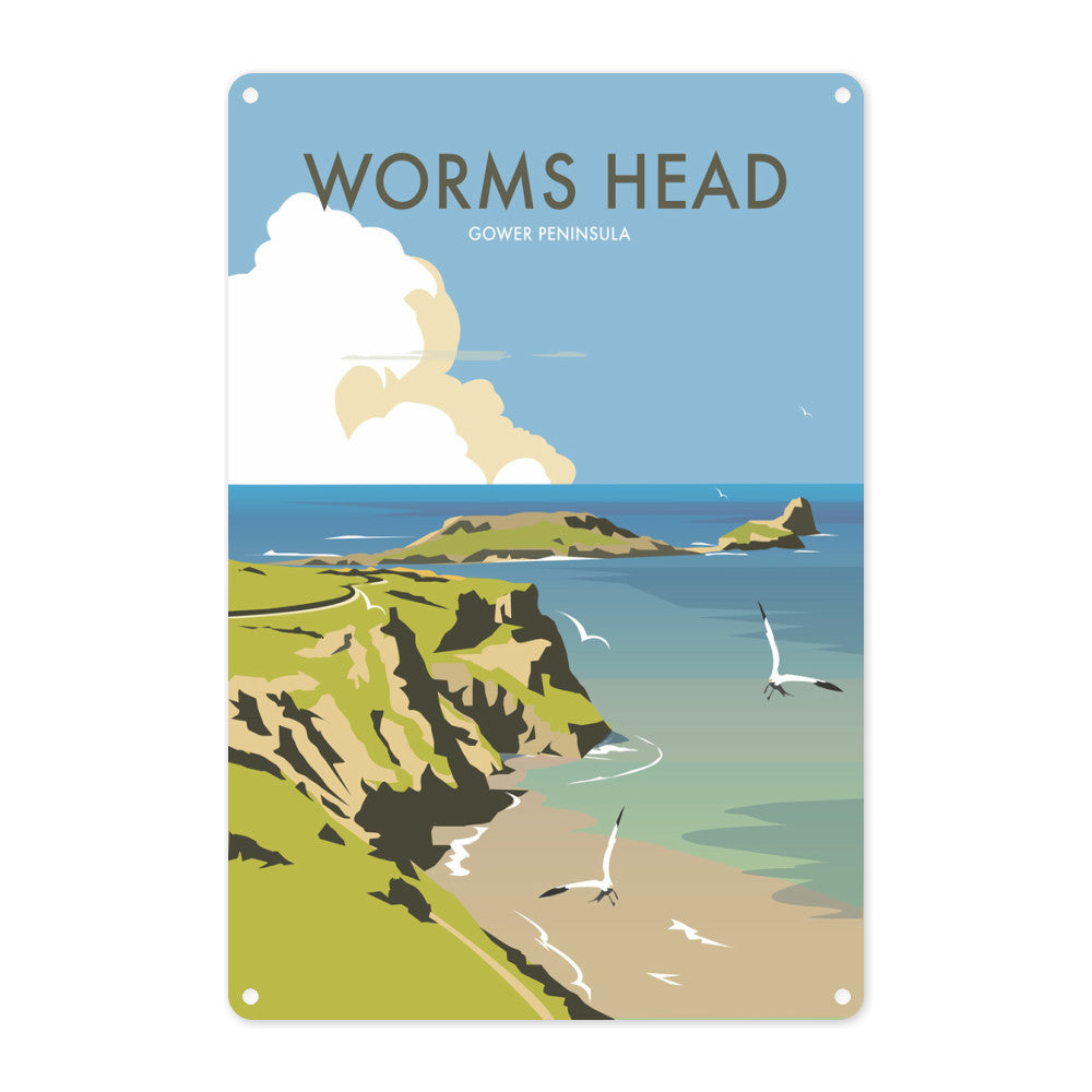 Worms Head, Gower Peninsula Metal Sign