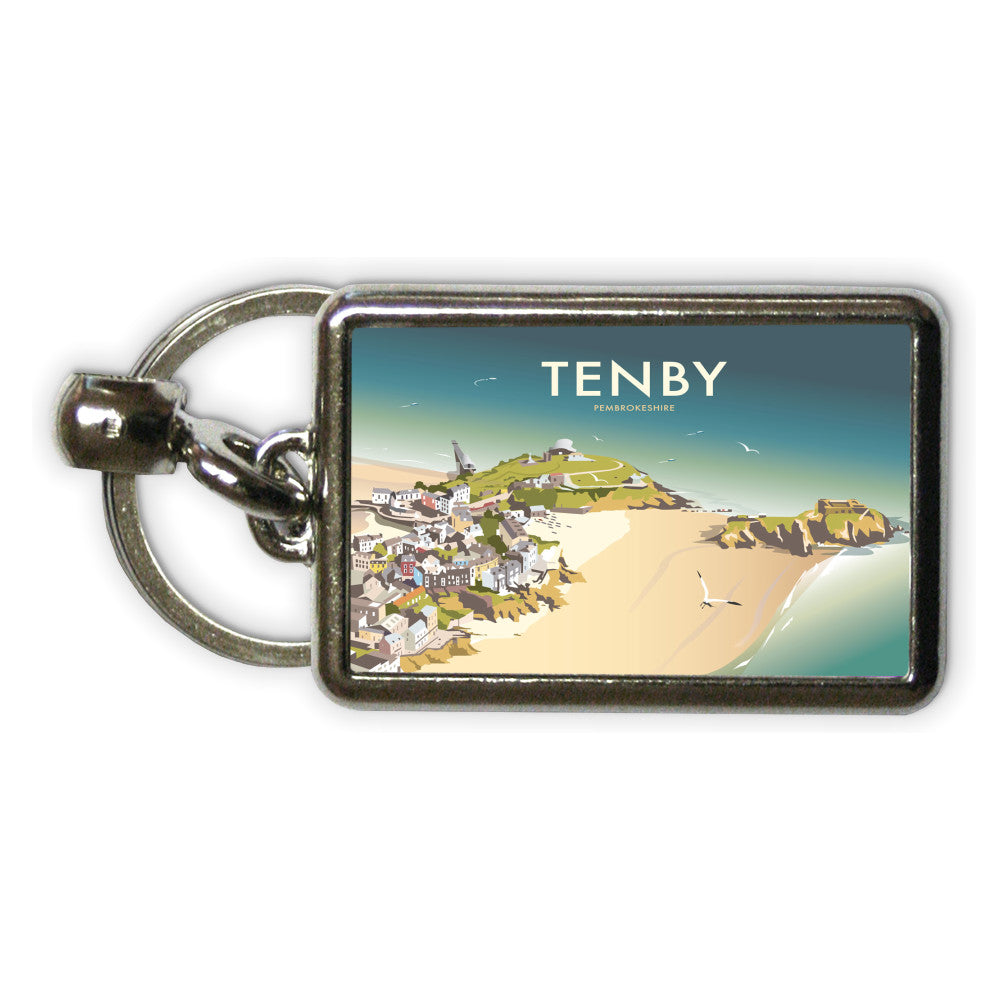 Tenby, South Wales Metal Keyring