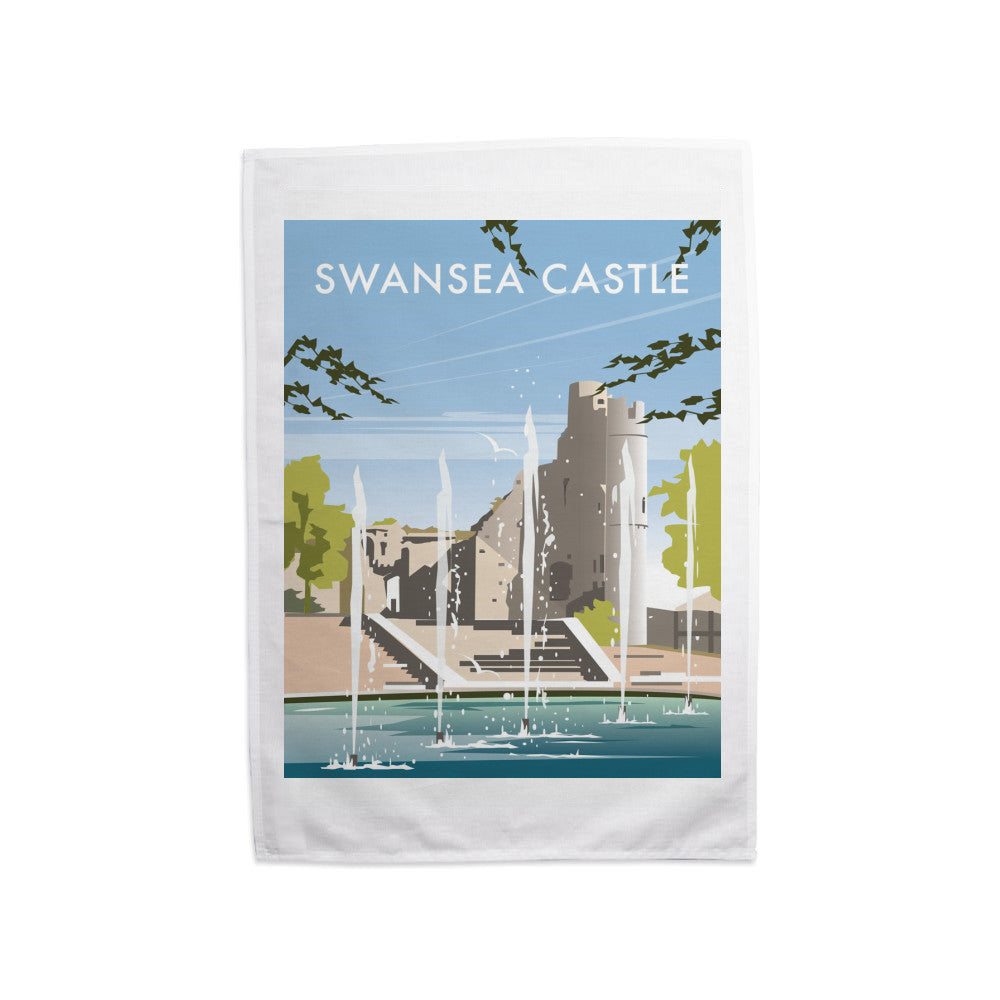 Swansea Castle, South Wales Tea Towel