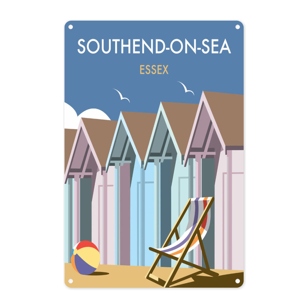 Beach Huts, Essex Metal Sign