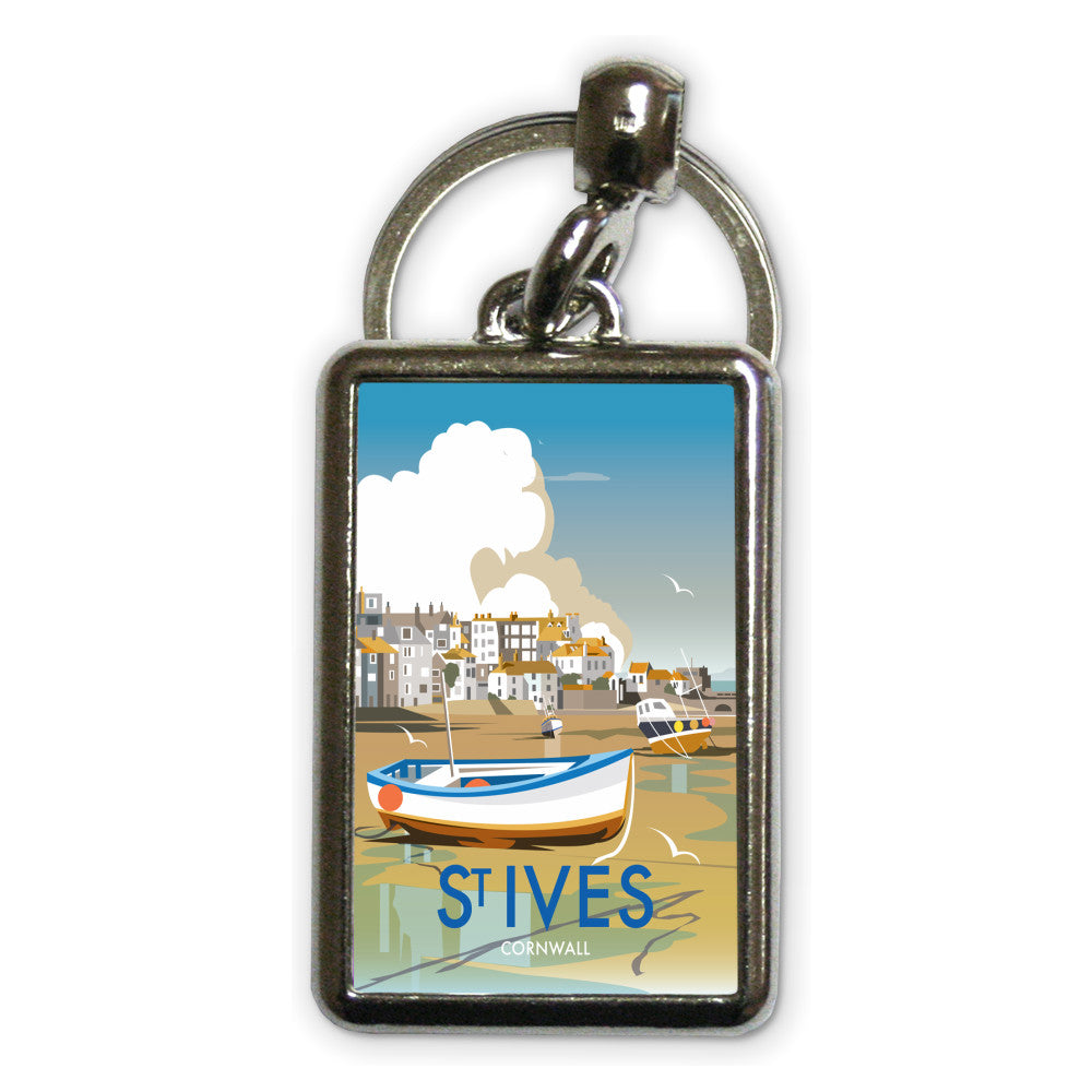 St Ives, Cornwall Metal Keyring