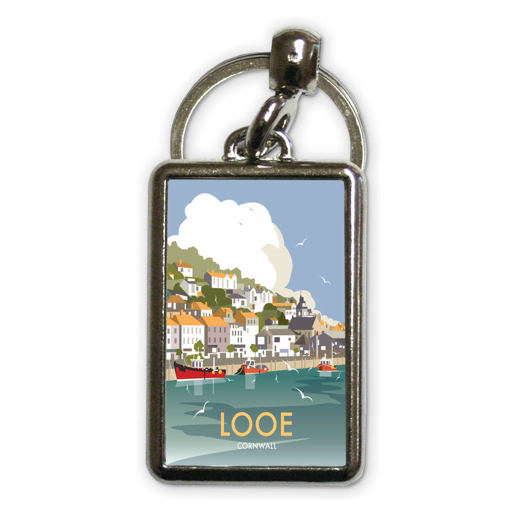 Looe, Cornwall Metal Keyring