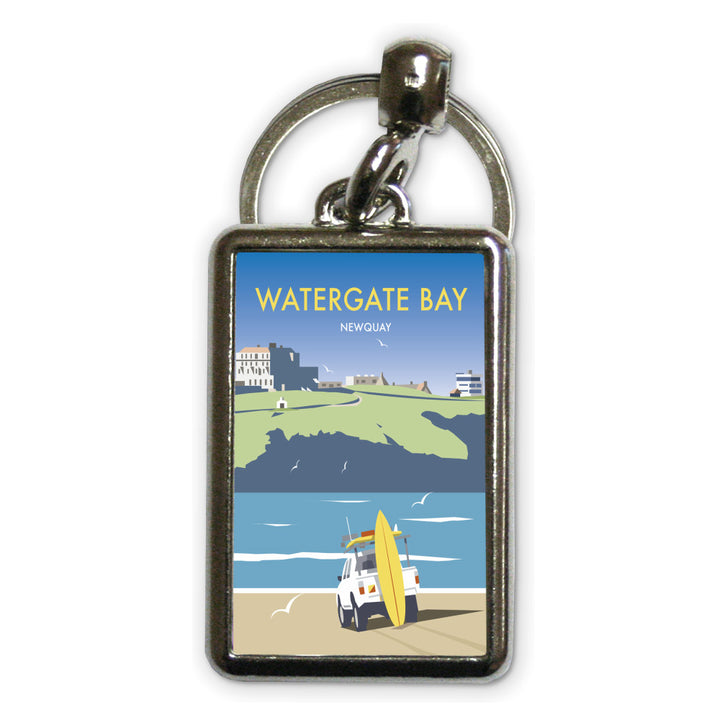 Watergate Bay, Cornwall Metal Keyring