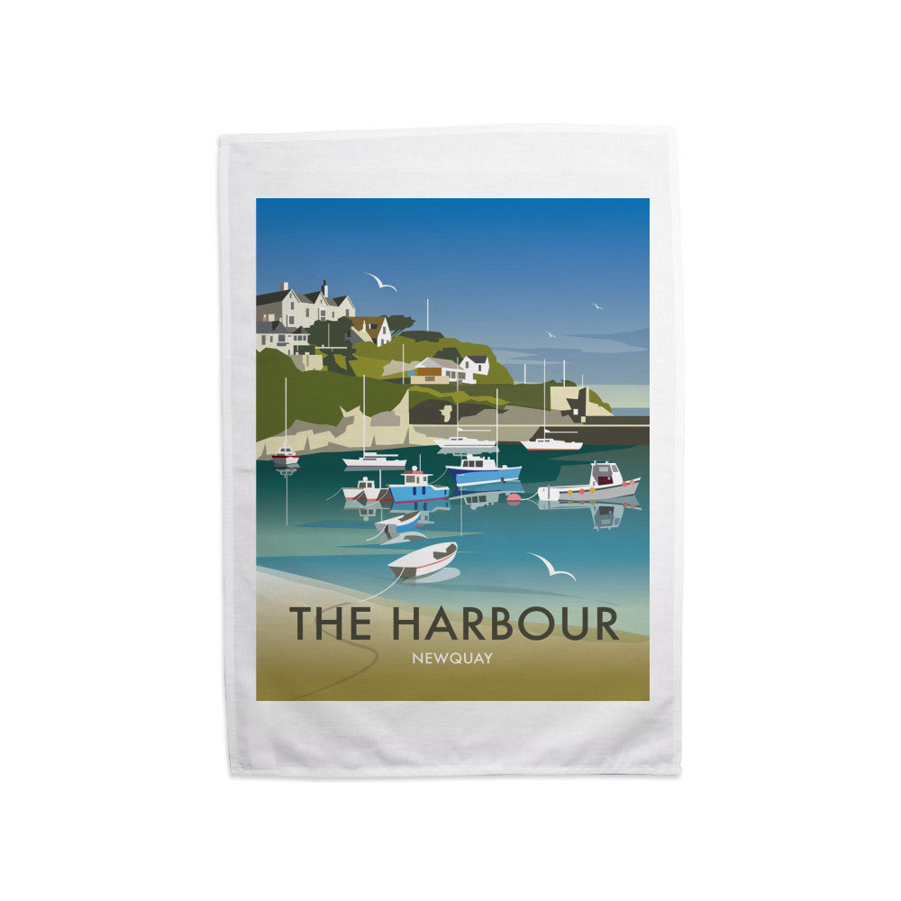 The Harbour, Newquay Tea Towel