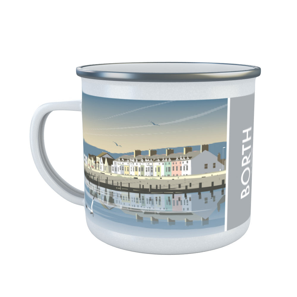 Borth, Ceredigion Enamel Mug