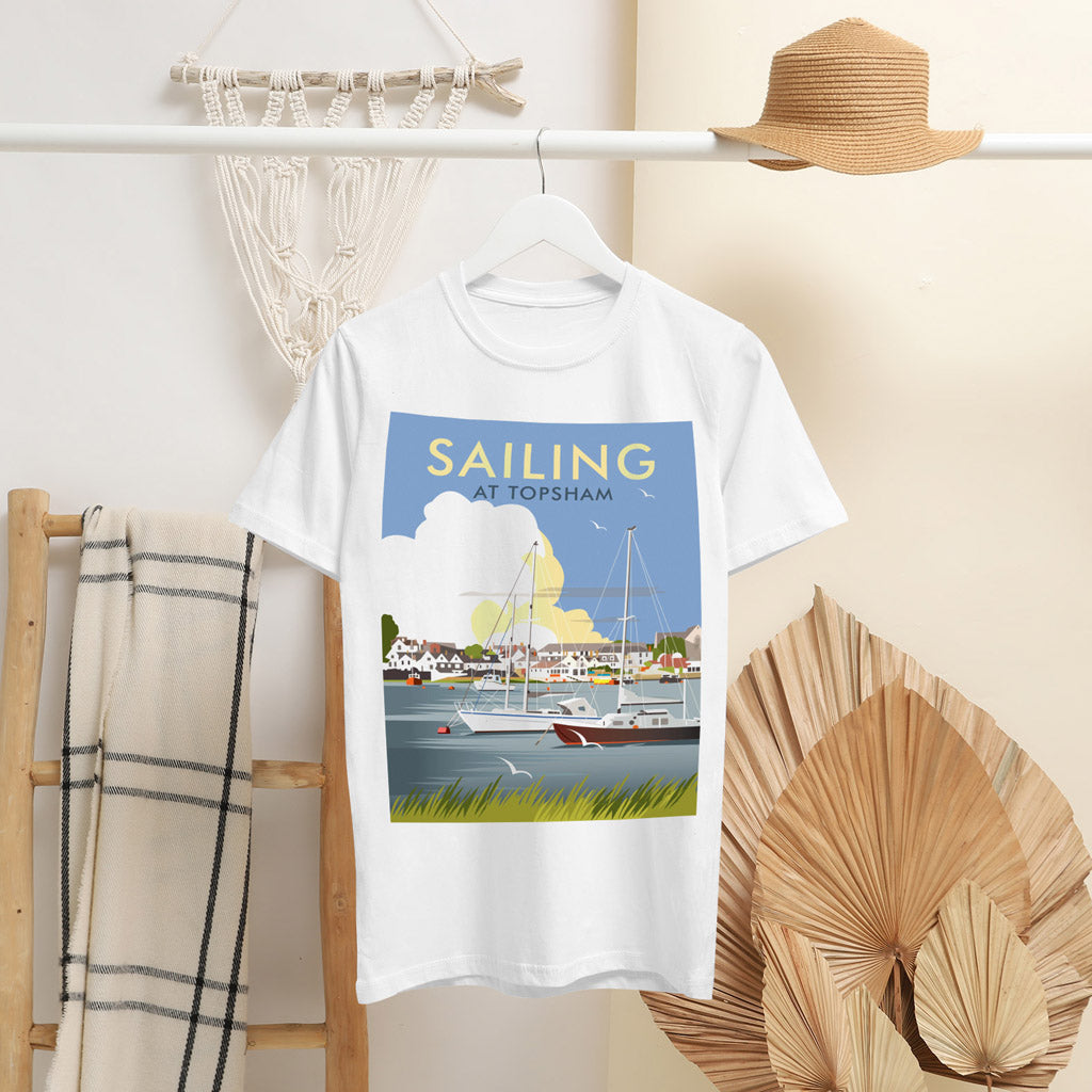 Sailing At Topsham T-Shirt by Dave Thompson