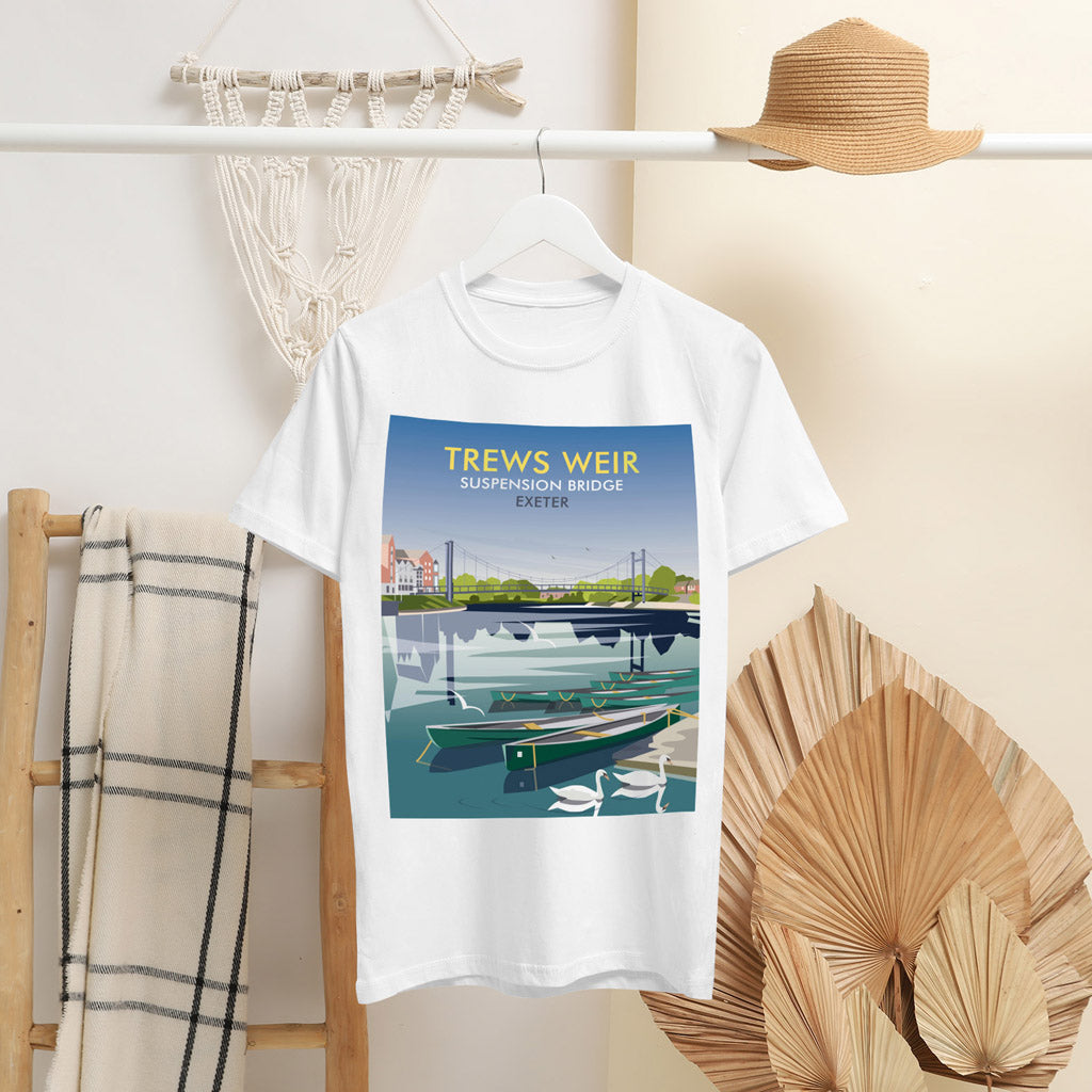 Trews Weir, Suspension Bridge, Exeter T-Shirt by Dave Thompson