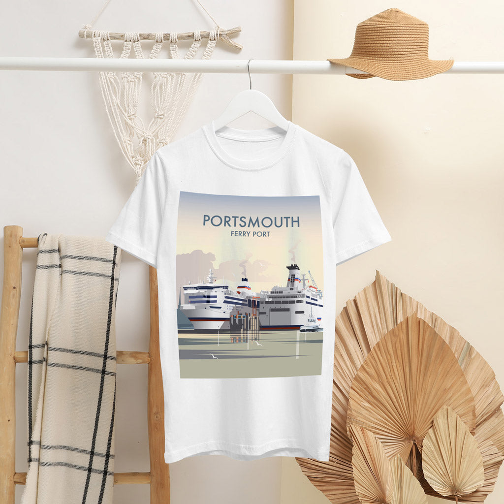 Portsmouth, Ferry Port T-Shirt by Dave Thompson