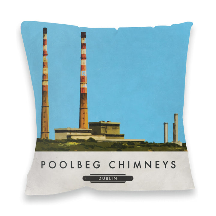 Poolbeg Chimneys, Dublin, Ireland Fibre Filled Cushion