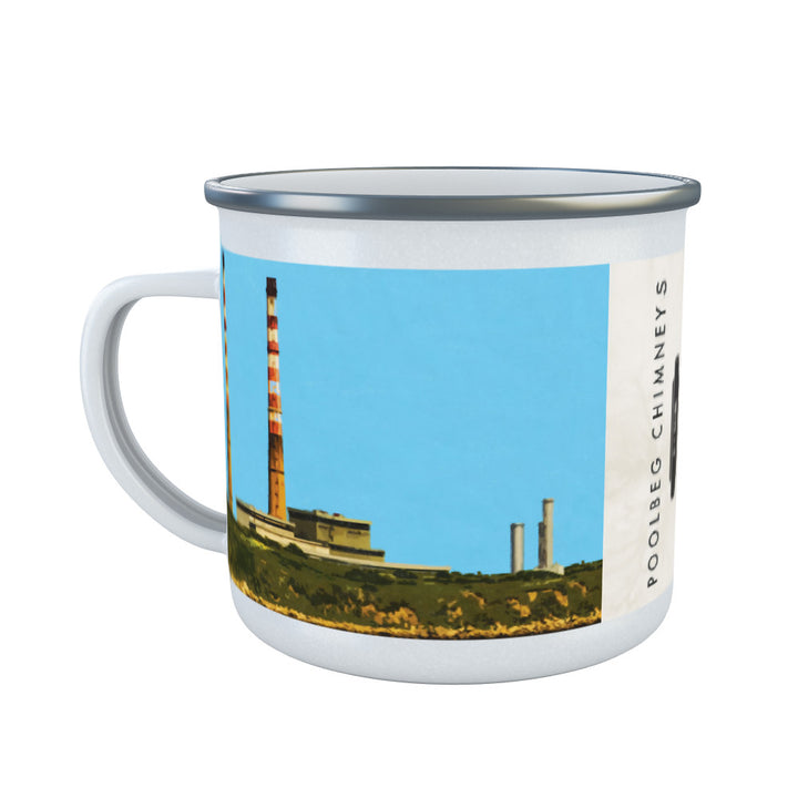 Poolbeg Chimneys, Dublin, Ireland Enamel Mug