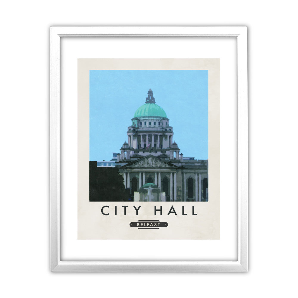 Belfast City Hall, Northern Ireland 11x14 Framed Print (White)