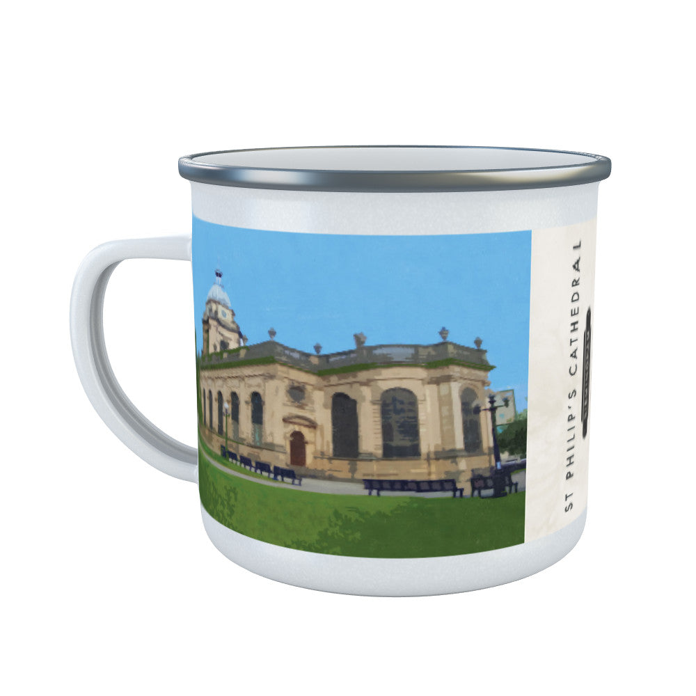 St Philips Cathedral, Birmingham Enamel Mug