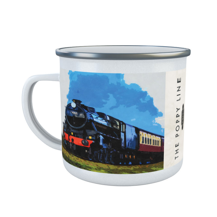 The Norfolk Poppy Line Enamel Mug