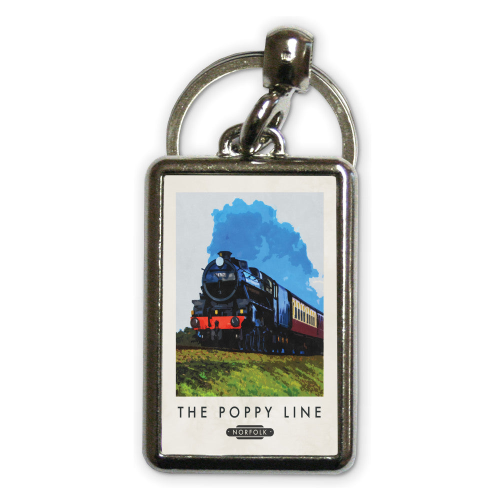 The Norfolk Poppy Line Metal Keyring