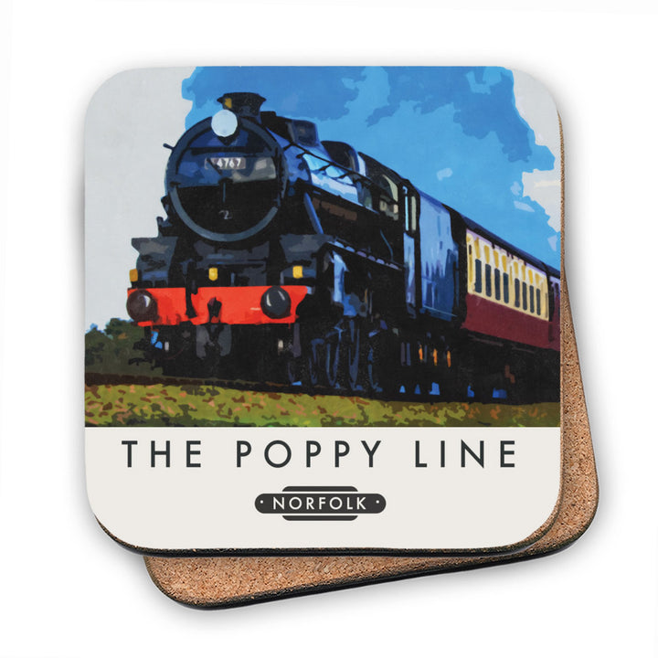 The Norfolk Poppy Line MDF Coaster