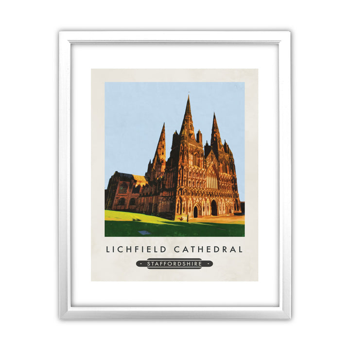 Lichfield Cathedral, Staffordshire 11x14 Framed Print (White)