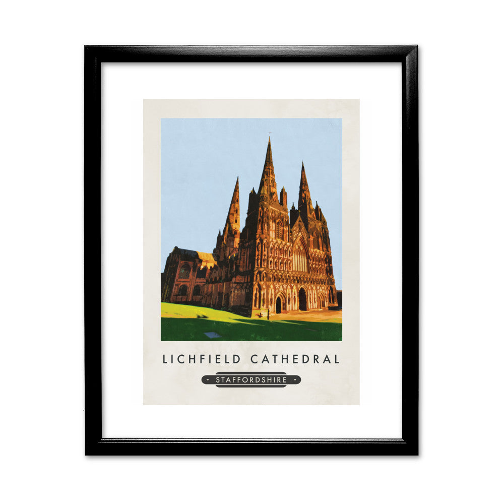 Lichfield Cathedral, Staffordshire 11x14 Framed Print (Black)