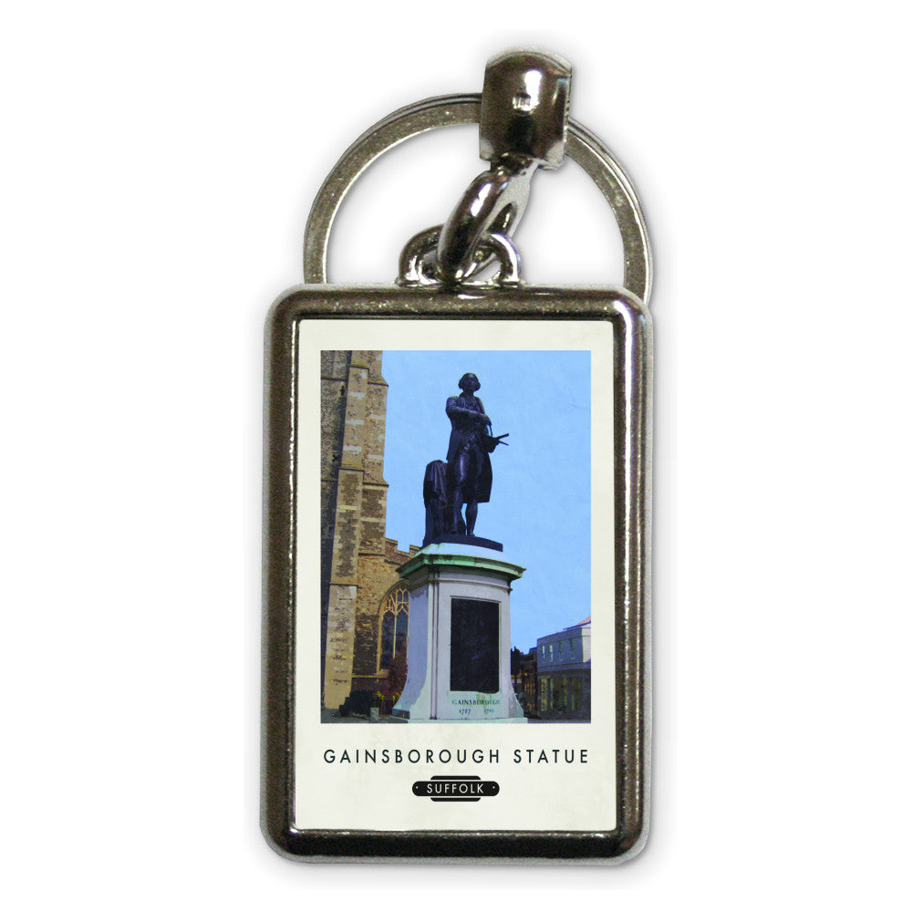 The Gainsborough Statue, Sudbury, Suffolk Metal Keyring