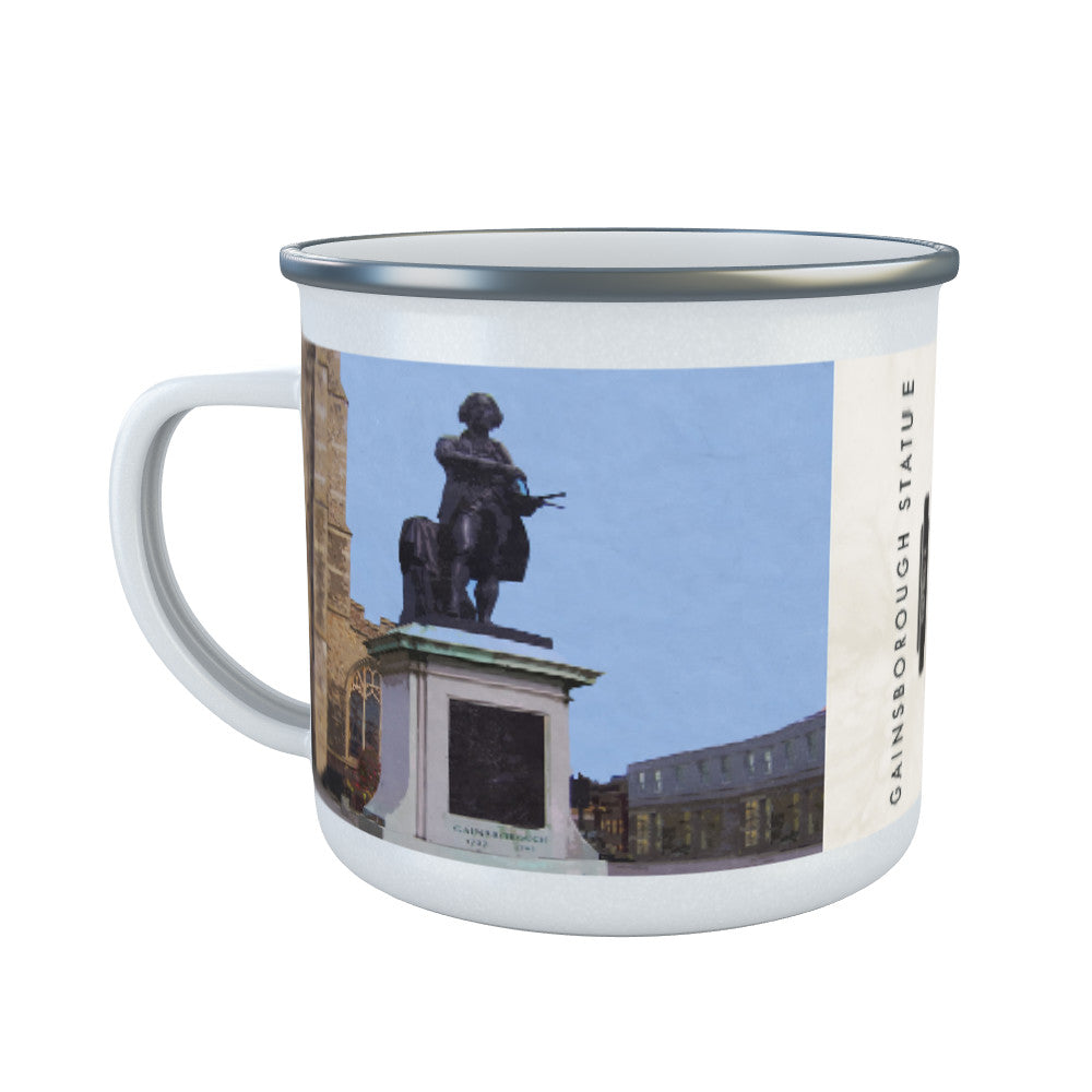 The Gainsborough Statue, Sudbury, Suffolk Enamel Mug