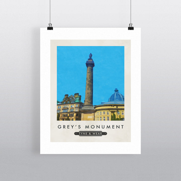 The Greys Monument, Newcastle-Upon-Tyne 90x120cm Fine Art Print