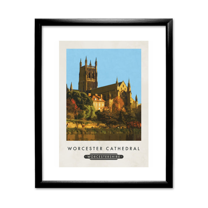 Worcester Cathedral, Worcester 11x14 Framed Print (Black)