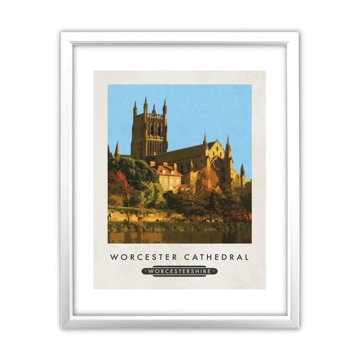 Worcester Cathedral, Worcester 11x14 Framed Print (White)